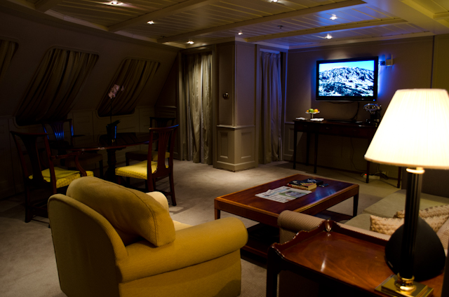 Nightly turndown service includes soothing music and images displayed on your suite's televisions. Photo © 2013 Aaron Saunders