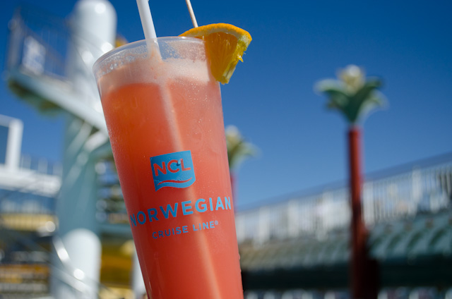 One of Norwegian Cruise Line's signature sail-away drinks; the perfect antidote to my technologically-bust morning. Photo © 2013 Aaron Saunders